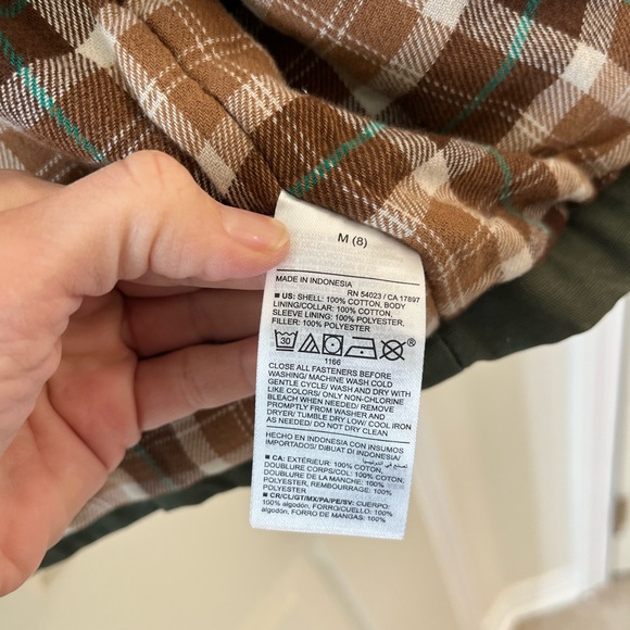 Old Navy Boys Green Jacket. Inside flannel. Size 8. - Picture 5 of 10